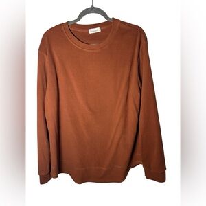 Fantaslook Long Sleeve Crewneck Sweatshirt Rust Brown Women’s Size XL